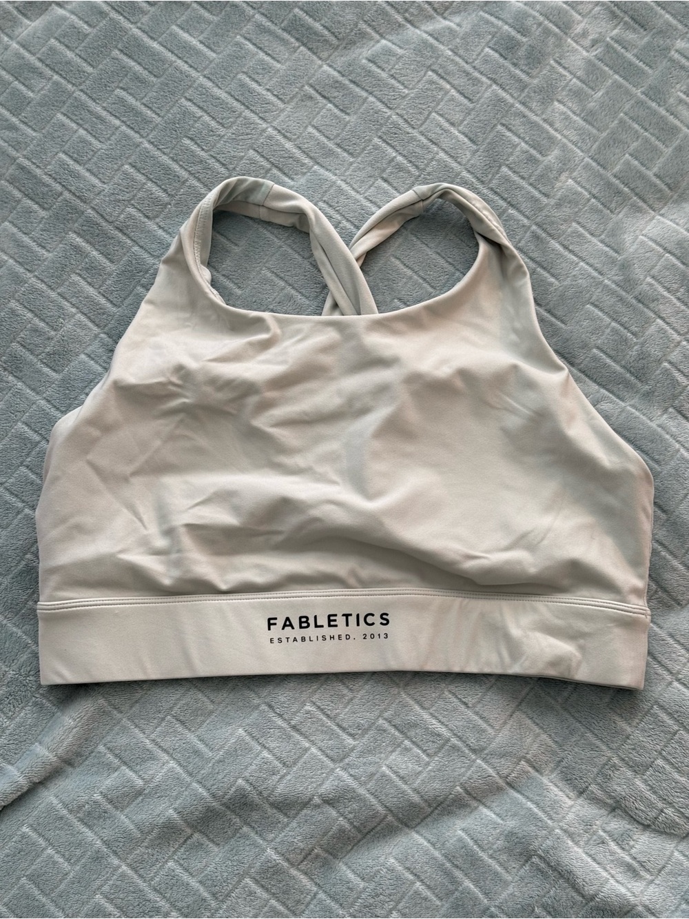 Fabletics Seagrass Crisscross Back High-Neck Sports Bra